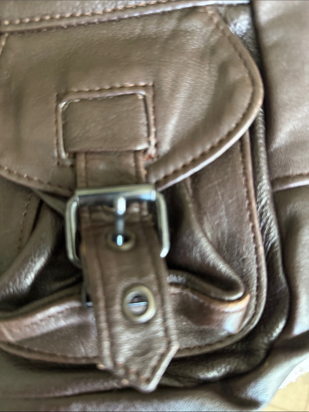 Men or women’s brown leather backpack in good condition supple clean interior - Picture 10 of 14